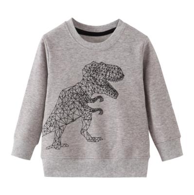 China Custom Kids Casual Clothes Autumn Long Sleeves Gray Animal Printing Cotton Ready To Ship Kids Boys Sweatshirt for sale