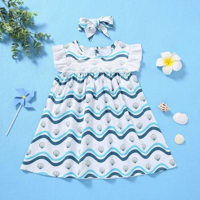 China Wholesale Breathable Baby Dress 6M To 24M Kid Dress Cotton Babies Summer Dresses Cute Printing Lace for sale