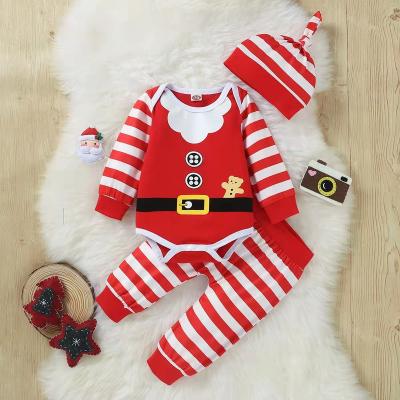 China With Hat Christmas Baby Clothes 3 To 18 Months Long Sleeves Cotton Wholesale Infant Baby Overalls for sale