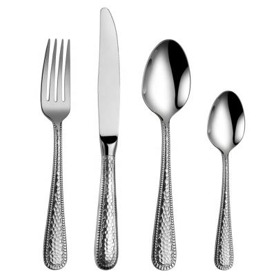 China Sustainable High Quality Luxury Design Silver Cutlery Set For Hotel , 18/10 Stainless Steel Flatware Wedding Cutlery Set for sale