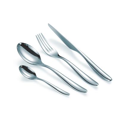 China Modern Thick Style 304 Silver Mirror Flatware Stainless Steel Cutlery Set Luxury Wedding Viable for sale