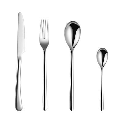 China Dishwasher Sustainable Safe Mirror Finished Spoons and Spoons Reusable Stainless Steel Cutlery Flatware Set for sale