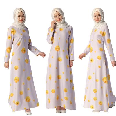 China Polyester Matchyou Long Sleeve Dresses Abaya Muslim Islamic Women's Wholesale Clothing Floral Dress Muslim Wear Dress for sale