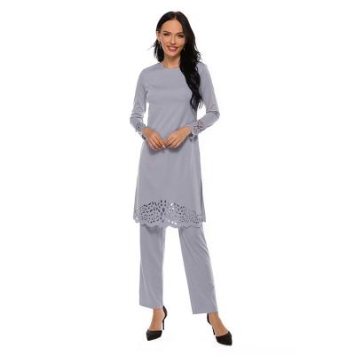 China New Modern Style Casual Abaya Women Muslim Casual Kurti 2 Piece Set Muslim Turkey for sale