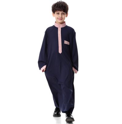 China Polyester Muslim Abaya for Boy Saudi Arabia Dubai Teenagers Jubbah Thobe Arab Robe Kid Long Robe Kids Islamic Clothing for sale