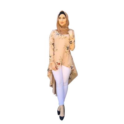 China Polyester Matchyou Ladies' Blouses And Tops Woman Turkey Clothing Islamic Ethnic Muslim Blouse Flowy Abaya Tops for sale