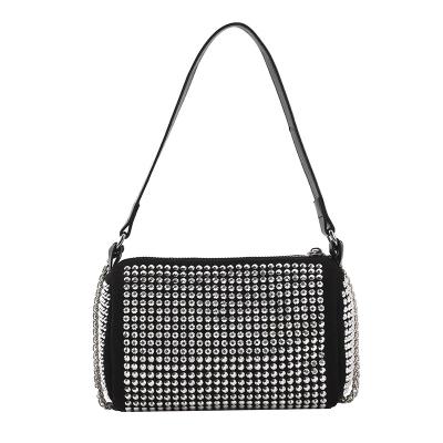 China 2021 Designer Fashion Rhinestone Handbags For Ladies Chain Cross - Body Bags for sale