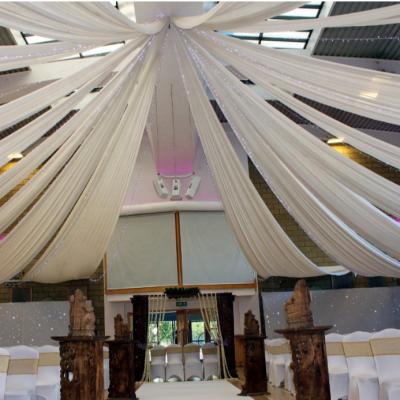 China Europe Ice Silk Ceiling Drape + LED Light Wedding Decoration for sale