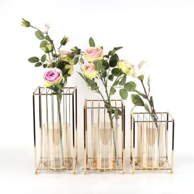 China Europe gold metal flower stand wedding centerpiece for wedding party home decoration for sale