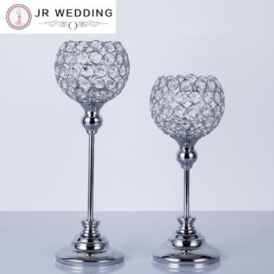 China The romantic metal iron dinner wedding decoration furnishings 2pcs/Lot European tall hollow crystal simple main candlestick for sale