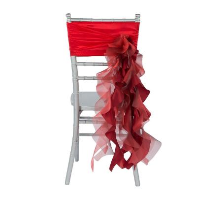 China SPANDEX chair band with flower decorations for outdoor hotel party wedding chair display for sale