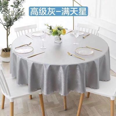 China Water And Oil Proof Waterproof Round Silver Tablecloth For Hotel Wedding Party for sale