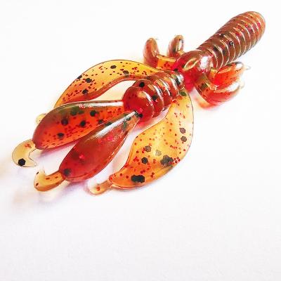 China Vivid Action Fishing Swimming Soft Lure Alpha 65mm Crayfish 2.7g Soft Plastic Jaw For Baiting Lifelike Plastic Lure Soft Fishing Baits for sale