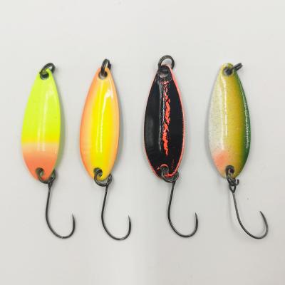 China Vivid Alpha Spoon Fishing Lure Swim Action Bait Fishing Spoons Artificial Trout Lure Fishing 3g Spangle Metal Spoon for sale