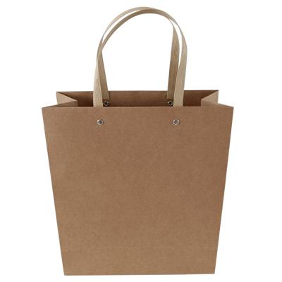 China Recyclable Custom Printed Reusable Twisted Paper Handle Kraft Paper Shopping Bag for sale