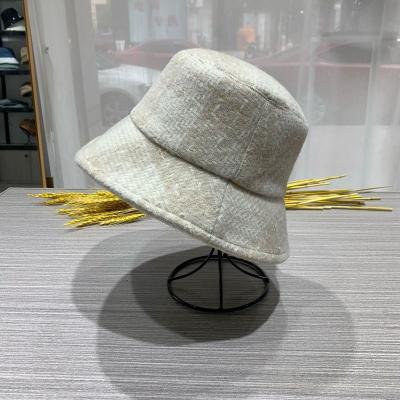 China Custom Made ENGLAND STYLE Fashion System Fisherman Hat Lady All-match Sunscreen Sunshade Sunshade Hats Tide Wool Plaid Basin Covers Fisherman Caps for sale