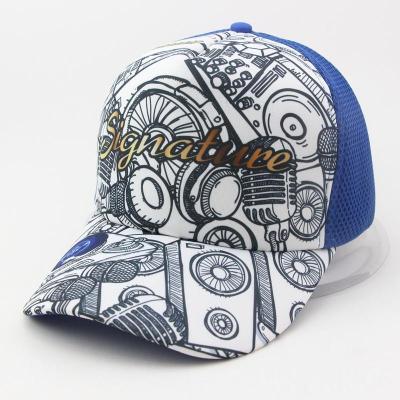 China COMMON Hats Gorras High Profile 5 Panel Trucker For Men's Logo Mesh Baseball Cap Custom Printing Sports Sublimation Foam Trucker Hat for sale