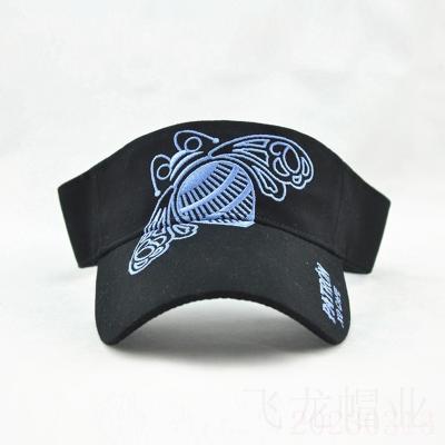 China Picture Embroidery Sun Visor Covers Custom Wholesale Outdoor Hats Travel Hat Blue Black Soft Hat for sale