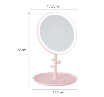 China Led Lighted Smart Touch Control Makeup Mirror Vanity Light Stand Up Mirror Desk Light USB Charging Led Dressing Table Mirror for sale