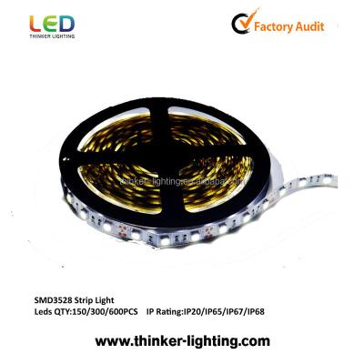 China SMD3528 120leds/m IP20 12V LED Copper Flexible Strip Light with Remote Control Battery Operated for sale