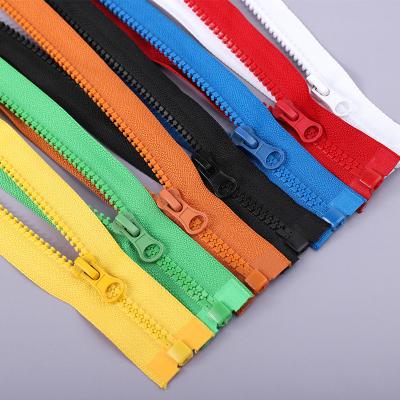 China Customization 5#Zipper High Quality Stain Color Sustainable Opening Zipper Plastic Resin Garment Zipper for sale