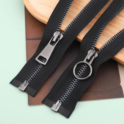 China 5# Manufacturer Customized Stain 3# 8# 10# Open End Metal Long Zipper Chain Corked Handbag/Clothing Zipper for sale