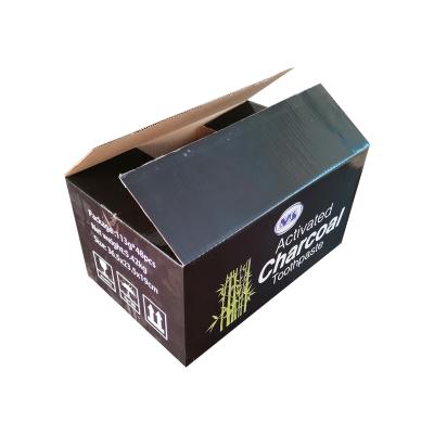 China Logo Corrugated Shipping Packaging Box printed black unique foldable customized high quality recyclable for sale