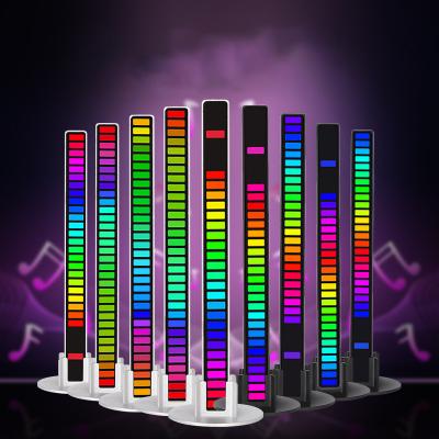 China Creative Desktop Audio Voice-activated Atmosphere Lamp Bar RGB Music Sensor Rhythm Colorful Car LED Music Sensor Rhythm Light Colorful Lamp Collecting RGB for sale