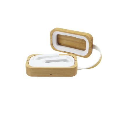 China BT 5.0 TWS In-ear PU In-ear ABS Bamboo Leather Headset Eco-friendly Portable Wireless Earbuds Earphone for sale