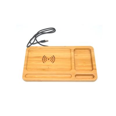 China Fast Fast Wireless Wooden Charger Power Banks Multifunctional Power Banks With Pan Racks Desktop Storage for sale