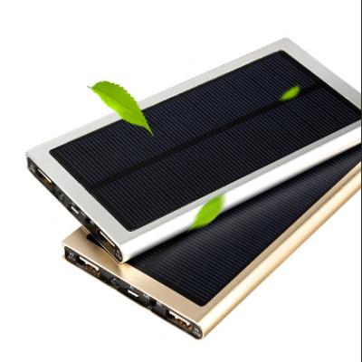 China Ultra Thin Solar Panel Charging Alloy Solar Power Bank 8000mah Usb Solar Panel Power Bank Aluminum Charger For Mobile Phone for sale