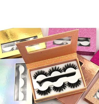 China Natural 25mm Long Minklashes 3D Minklashes Wholesale Natural False Mink Strips Eyelash Bulk Vendor Eyelash Customized Boxes Packaging for sale