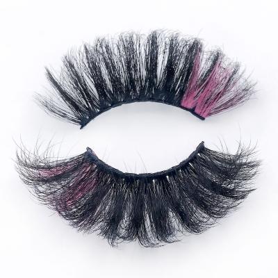 China NEW Wholesale 8D Natural Colorful Criss-Cross Handmade Color Mink Eyelashes False Eyelashes 25Mm for sale