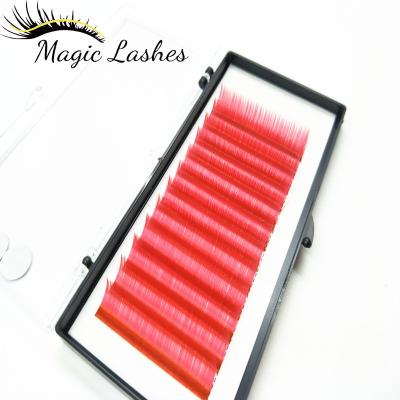 China Full Volume OEM Private Label Colored Individual Lashes Extension Mixbox Silk Colored Eyelash Extension For Makeup for sale