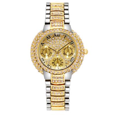 China Water Resistant Blingbling Full Diamond Women's Strap Quartz Wrist Watch Fashion Design Waterproof Watch for sale