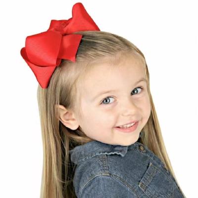 China European and American Style Solid Color Baby Kids Bow Hair Clips Large Wrapped Flower 6 Inch Best-Selling Hair Accessories for sale