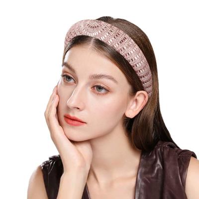 China 2022 fashion unique baroque diamond headband sponge fancy hair band thick bling bling wide brim hair accessories for sale