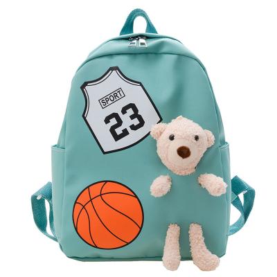 China Fashion Waterproof Cute Basketball Printed Baby Boy Nylon Backpack Kindergarten School Bag Kids Children Bear Backpack for sale