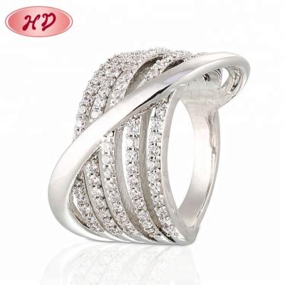 China New 2018 Latest CLASSIC Gold Ring Designs Jewelry Fashion Cross Stretch Wedding Ring With 18K White Gold for sale