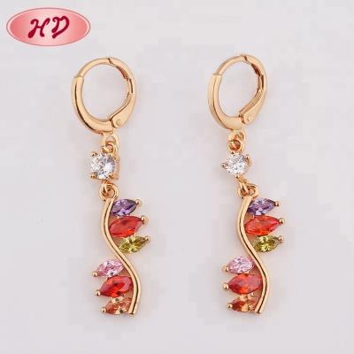 China Latest CLASSIC Artificial Zircon Diamond Long Earrings For Woman for sale