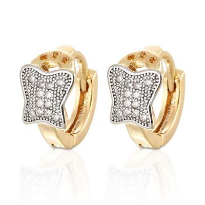 China 2020 latest romantic CZ circle huggie earring gold design fashion jewelry free samples for women for sale