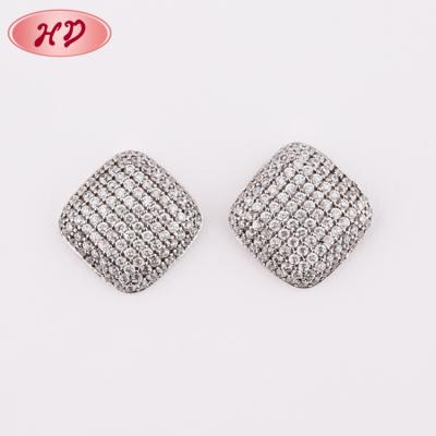 China Casual/Sporty Women Wedding Silver Stud Earring Jewelry Zircon Earrings for sale