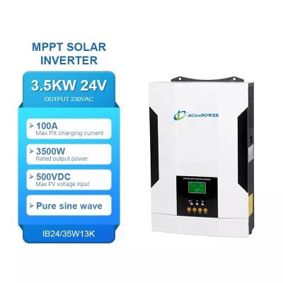 China ACrevPower Home Appliance Hybrid Offgrid Powmr Mppt Grid Link PV 3.5 KW Inverters Off Grid 3500W 24V 220V 3.5Kw Solar Inverter for sale