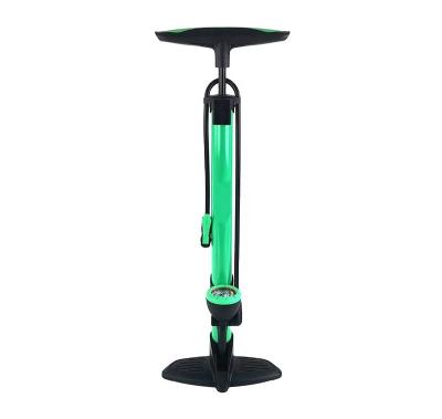 China Aluminum / Alloy Portable Multi Function Bicycle Accessories Inflator With Pressure Gauge Bike Floor Compressor Bicycle Pump for sale