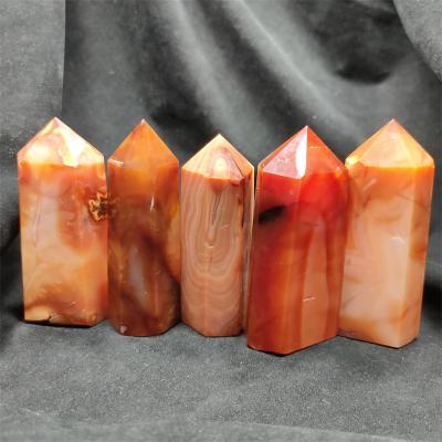 China Wholesale China Carnelian Agate Heads Crystal CarnelianTower Natural Spiritual Stone for sale