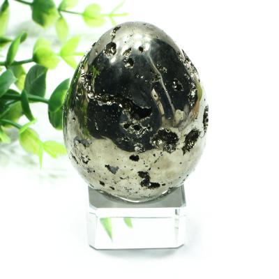 China Natural Geode Druzy Pyrite Egg from Europe Whosale Crystal Healing Stones Crystal Egg for Home Decor for sale