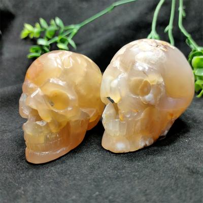 China China Hot Sale Natural Agate Crystal Skulls from Crystal Stone Cherry Blossom Flower for sale