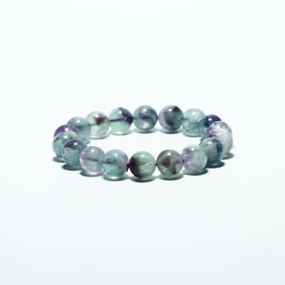 China Wholesale Natural Light Green Fluorite Fluorite Gem Round Beads Stone Fluorite Handmade Bracelet From China for sale