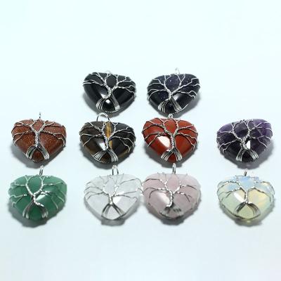 China Wholesale China Crystal Tree Of Life Pendant Necklace Crystal Heart Pendants for sale