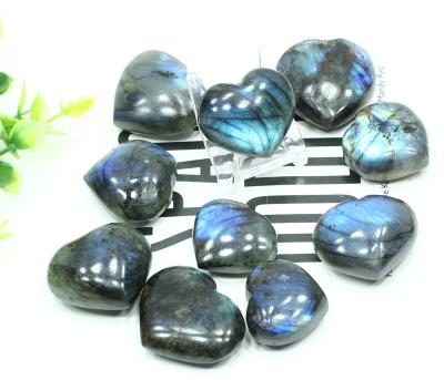 China Wholesale Color Changing Crystal Gemstone Reiki Crystal Spiritual Labradorite Stone Heart for Healing for sale